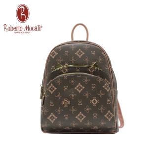 【Roberto Mocali】母親節禮物 義大利典雅粉後揹包(RM-75118)