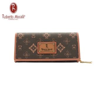 【Roberto Mocali】義大利典雅粉3鈔12卡單零錢格長夾(RM-75206)