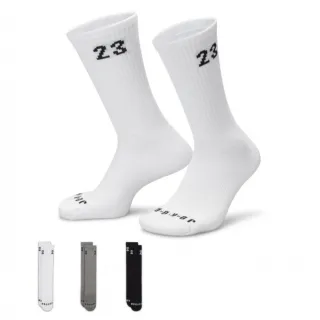 【NIKE 耐吉】襪子 中筒襪 運動襪 3雙組 U J ESSENTIAL CREW 3PR -  144 灰白黑 DA5718-911