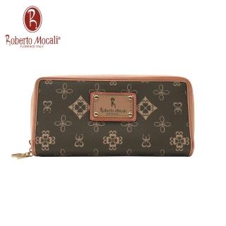 【Roberto Mocali】義大利典雅粉2鈔16卡單零錢格長夾(RM-75207)