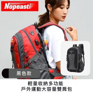 【Nopeasti 諾比】母親節禮物 輕量收納多功能 戶外運動大容量雙肩包 黑