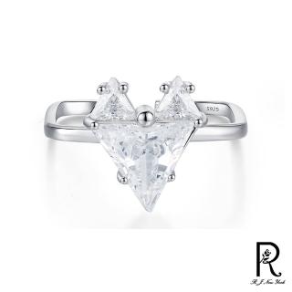 【RJ New York】貴氣十足閃耀鋯石方形活圍戒指(白金色)