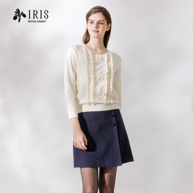 IRIS 艾莉詩 浪漫荷葉立體針織上衣-2色(36824)
