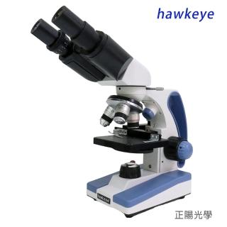 【hawkeye】40-2000倍 雙眼生物顯微鏡 上下LED可調光源 XY軸移動尺式平臺 複式顯微鏡(學生科展專用)