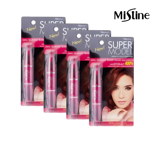 【Mistine】Mistine SUPER MODEL 4D 二合一纖長濃密雙頭睫毛膏4入
