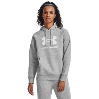 【UNDER ARMOUR】UA 女 Rival Fleece Big Logo帽T_1379501-012(灰)