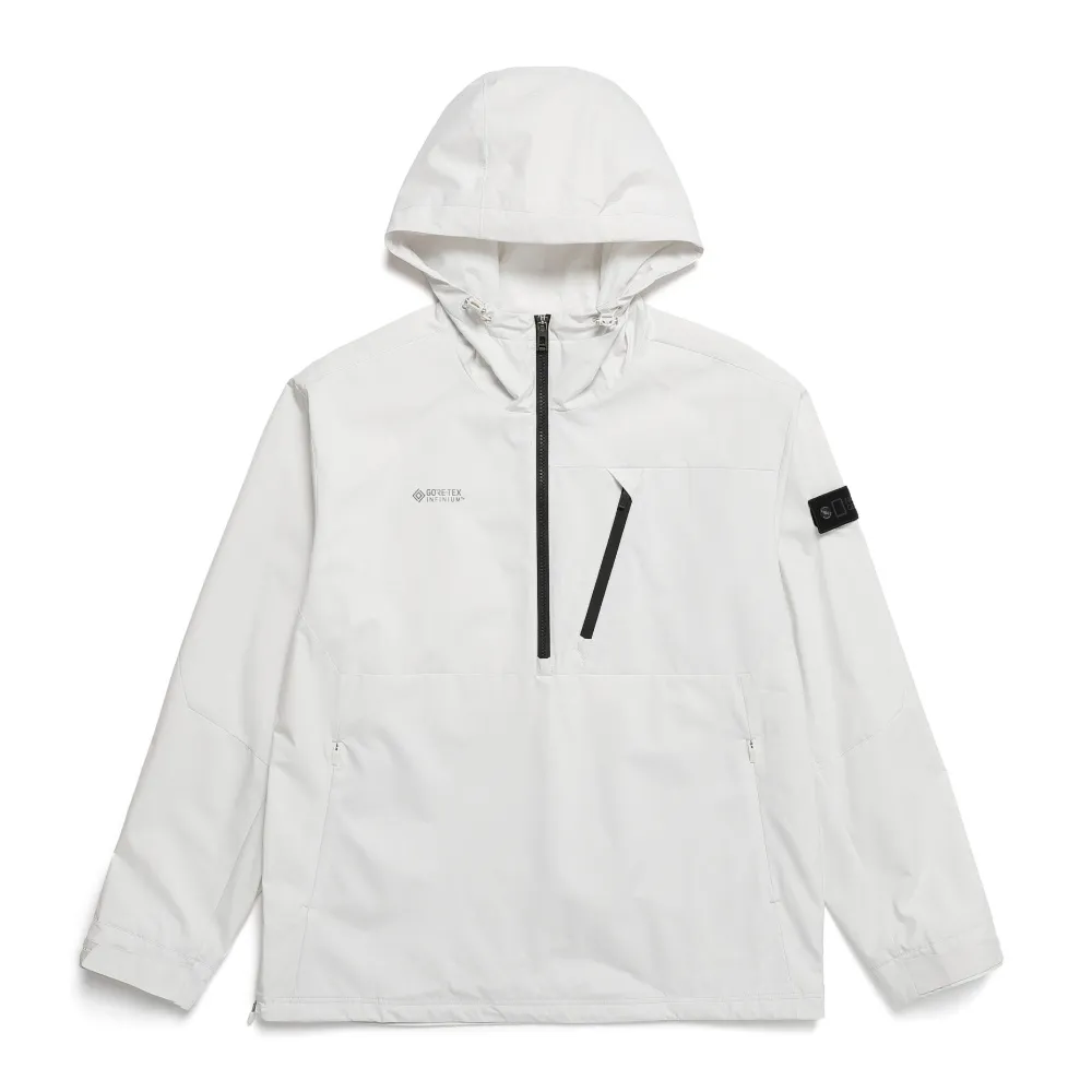 【國家地理服飾官方旗艦】男裝 GORE-TEX INFINIUM 雙層防風連帽上衣 - 米白色(防潑水/防風)