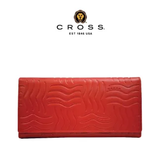 【CROSS】限量1折 頂級小牛皮女用長夾皮夾  第一夫人系列 全新專櫃展示品(紅色 贈禮盒提袋)