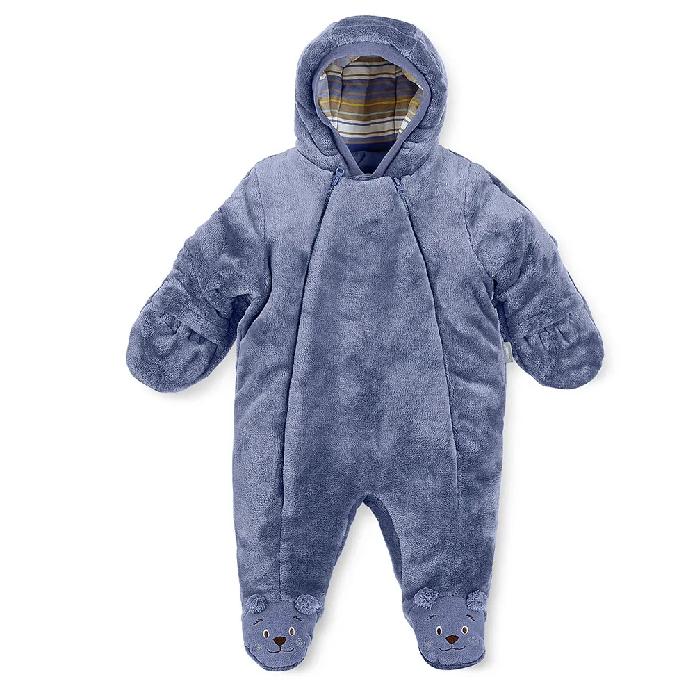 【德國 Sterntaler】藍熊長袖厚兔裝(冬季禦寒禮盒)