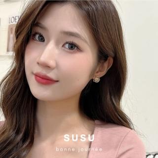 【SU SU】玫瑰鋯鑽耳環(日韓 明星 鈦鋼 925純銀 防過敏 珍珠 飾品 耳環 項鍊 手鍊 穿搭 百搭)