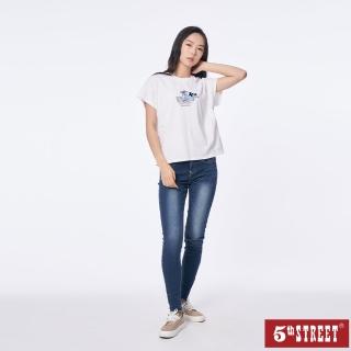 【5th STREET】女裝潮流小直褲-酵洗藍