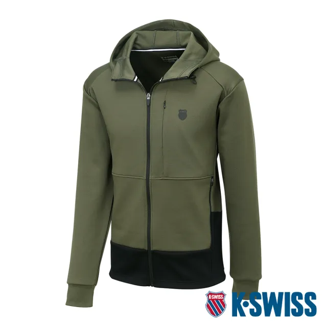 【K-SWISS】連帽運動外套 Active Jacket-男-橄欖綠(109127-346)