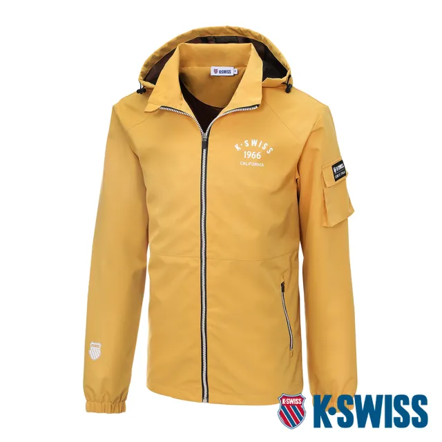 【K-SWISS】防風外套 Attached Hoodie Jkt-男-銘黃(109130-711)