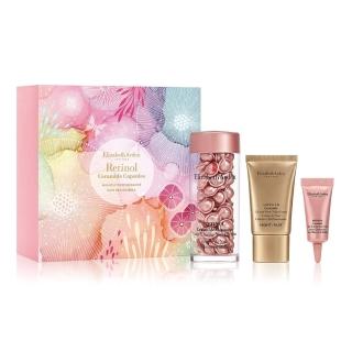 【Elizabeth Arden 伊麗莎白雅頓】玫瑰金抗痕膠囊禮盒-60顆+5ml眼霜+15ml晚霜(國際航空版)