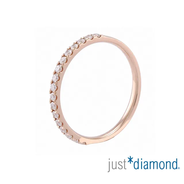 【Just Diamond】18K玫瑰金 排鑽鑽石戒指