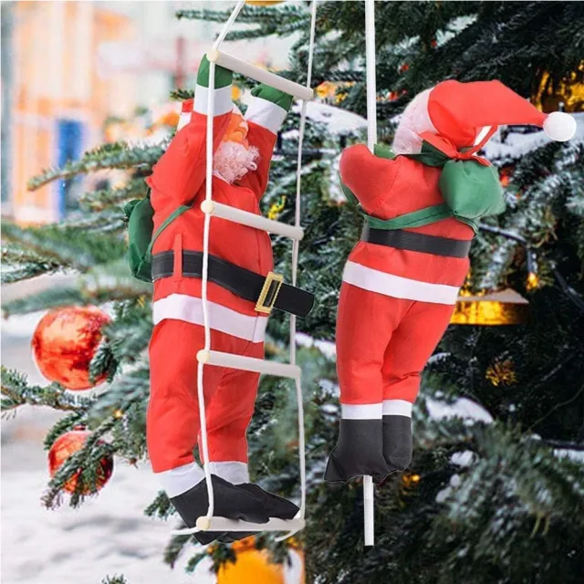 【poko】聖誕老人爬繩梯掛飾 90cm(景觀裝飾 家居派對 室內戶外節日派對裝飾品)