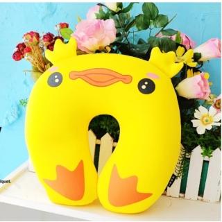 【May shop】輕便好攜帶 露營旅行黃色小鴨圓弧U型枕護頸