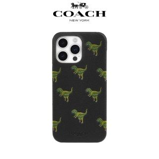 【COACH】iPhone 15 Pro Max 真皮手機殼 小恐龍