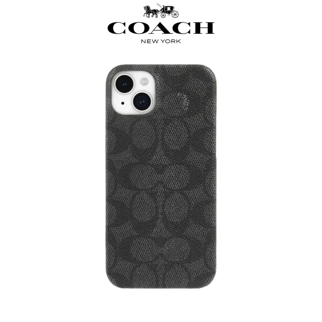 【COACH】iPhone 15 手機殼 黑色經典大C(iPhone14 / 13可共用)