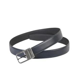 【BRAUN BUFFEL 德國小金牛】福利出清品 都會型男髮絲紋穿針式皮帶-銀色(BF23B-WEG040-SNK)