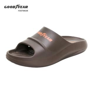 【GOODYEAR 固特異】麻吉Q-Q彈緩震紓壓拖鞋/男 寬楦 厚底減壓 輪胎止紋 台灣製 大地棕(GAML33353)