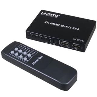 【伽利略】HDMI 4K 60Hz 影音分配器 矩陣式 2進4出 Slim版(HDS204BS)