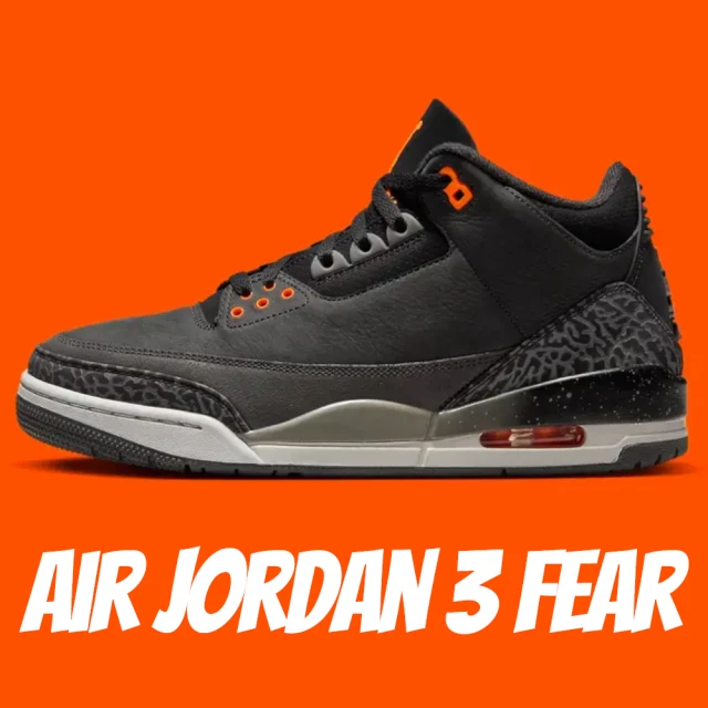 NIKE 耐吉NIKE 耐吉 休閒鞋 Air Jordan 3 Fear 爆裂紋 黑橘 男款 CT8532-080