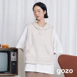 【gozo】9020配色爬線連帽背心(兩色)