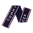 【Tommy Hilfiger】TOMMY 經典文字LOGO純棉圍巾-深藍色(平輸品/百搭爆款)