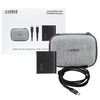 【Samsung 三星】ITFIT 原廠 30W 旅行充電組-含雙口充電器+雙Type C線(公司貨)