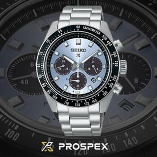 【SEIKO 精工】Prospex 藍熊貓太陽能三眼計時男錶-藍x銀/41.4mm(SSC935P1/V192-0AH0U)