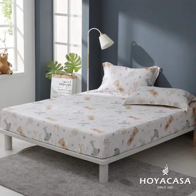 【HOYACASA】100%天絲床包枕套三件組- 萌動派對(雙人)