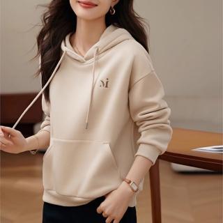【LANNI 藍尼】★連帽素色大口袋上衣(大學T/長袖/女裝)
