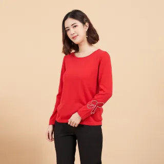 【RED HOUSE 蕾赫斯】鏤空蝴蝶結袖針織衫(共2色)