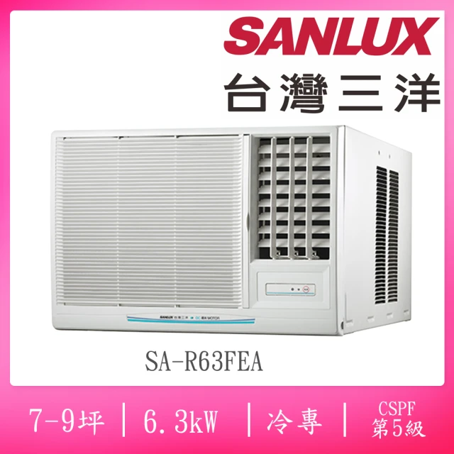 SANLUX 台灣三洋 福利品7-9坪定頻窗型右吹冷專冷氣(SA-R63FEA)