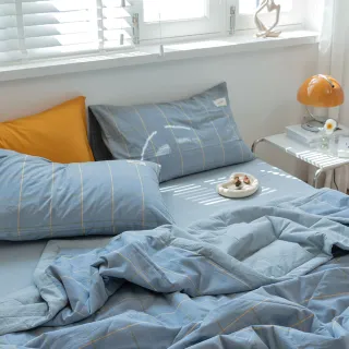 【BELLE VIE】色織長絨棉 雙人床包大被四件組-床包加高35cm(一般/獨立筒皆適用)