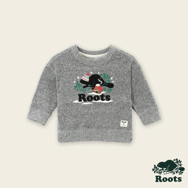 Roots Roots 嬰兒-冬日海狸系列 圓領上衣(灰色)