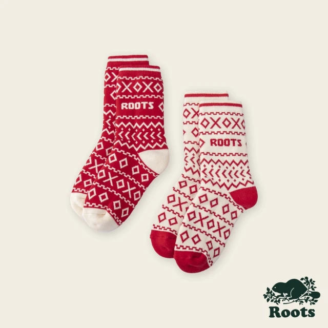 RootsRoots Roots大童-率性生活系列 費爾島針織短襪-2入組(米白色)