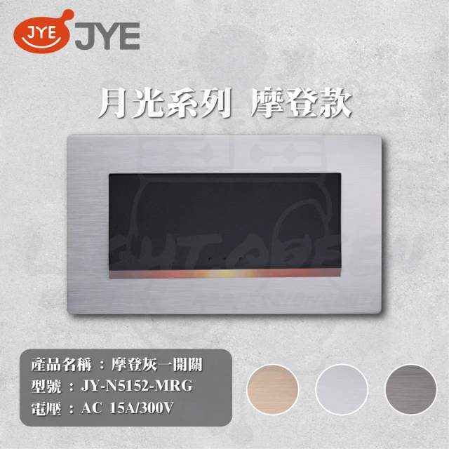 中一電工 JYE 10入組 月光系列 摩登系列 一切開關(型號 JY-N5152-MRG)