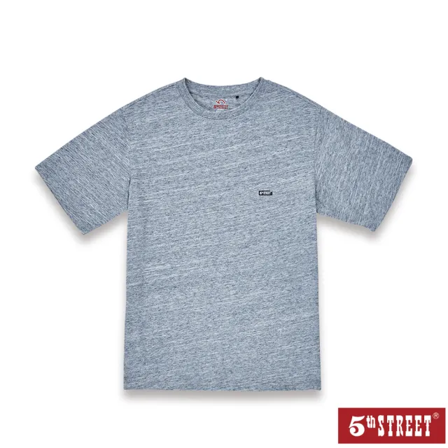 【5th STREET】男裝 短袖 短t 上衣 t恤 TEE logo 灰色(5A7011)