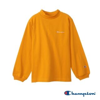 【Champion】官方直營-素色純棉立領長T-女(橘色)
