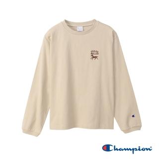 【Champion】官方直營-CASUAL圓領刺繡圖騰上衣 -女(米色)