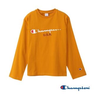 【Champion】官方直營-CASUAL圓領印花LOGO上衣-女(橘色)