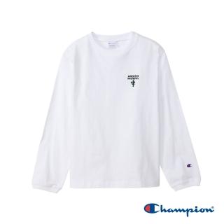 【Champion】官方直營-CASUAL圓領刺繡圖騰上衣 -女(白色)