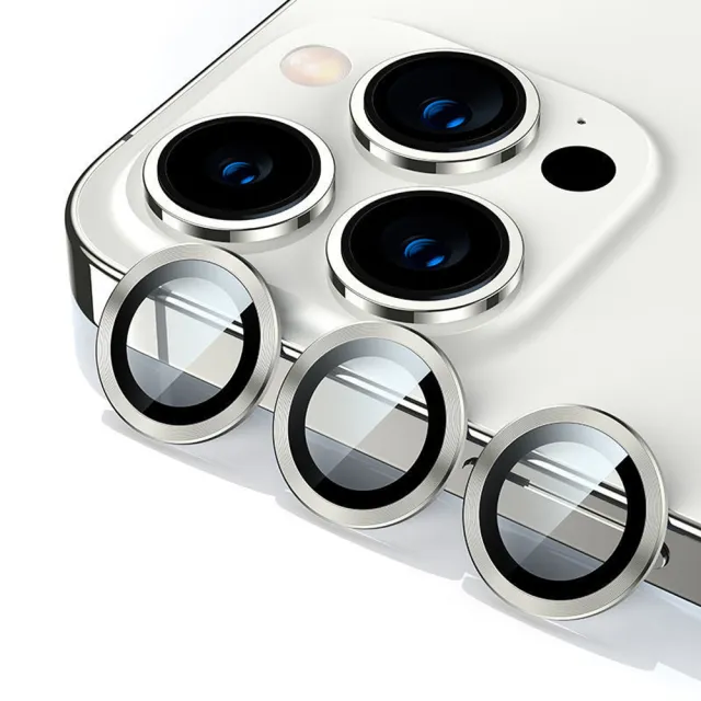 【IN7】iPhone 15 Pro/15 Pro Max金屬框玻璃鏡頭膜保護貼-1組3片