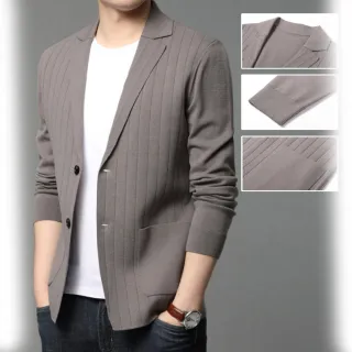 【Heart:W 新職人】現貨 潮流寬鬆西裝針織外套※(男外套/休閒/西裝外套/售完不補)