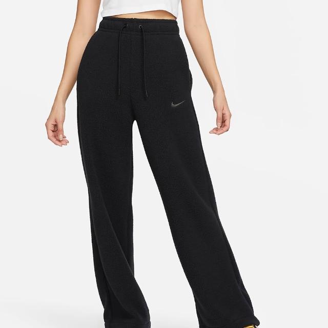 【NIKE 耐吉】休閒長褲 搖粒絨_女_AS W NSW PLSH PANT_黑色(DV4362010)