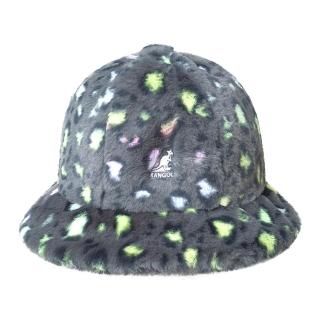 【KANGOL】FAUX FUR 鐘型帽(灰豹紋)