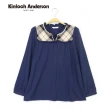 【Kinloch Anderson】立領格紋拼接綁帶棉質上衣 金安德森女裝(KA0375320 紅/藍)
