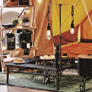 【NOMADE】BBQ鐵網燒烤桌(圍爐桌 燒烤桌 暖爐桌 摺疊桌)